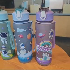 Botol Minum Anak Smigle Colorful Gambar Karakter Flip Top Body