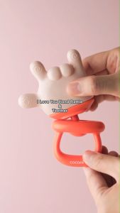 COCONI I Love You Hand Rattle and Teether | Mainan Gigitan Bayi Tumbuh Gigi Silikon