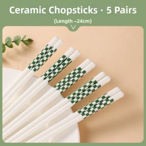 Antibacterial Moldproof Drop Resistant Slip Resistant Individual Use Ceramic Chopsticks