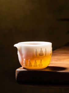 SIFANGTING | Ice Seed Carved Jade Buddha Fair Cup
