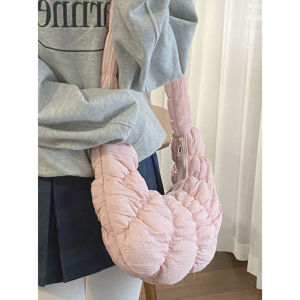Cloud Design Fashion Ladies Shoulder Bag Large Capacity 2024 New Style Dumpling Shape Cotton Nylon Bag with Zipper Closure
