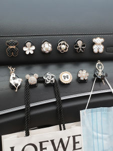 Car Interior Alloy Hook Sticky Rotation Mobile Phone Holder ABS Material Seat Air Vent Mount Multi-Functional Cute Car Hooks