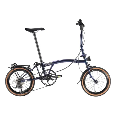 Ultra-Lightweight Retro Cranston R9 16-Inch 9-Speed Triple-Foldable Bicycle Portable Compact Folding Bike for Casual Riding