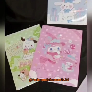 MAP KANCING SANRIO UKURAN A4 /MAP UKURAN F4 / MAP SEKOLAH ANAK / MAP BUKU SEKOLAH ANAK / PERALATAN BUAT SEKOLAH ANAK / MK3730