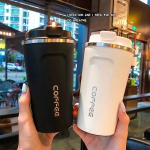 510ML Stainless Steel Coffee Mug Travel Insulated Cup Leak-Proof Hot Water Bottle Tea Coffee Cup Office Business Style Thermos