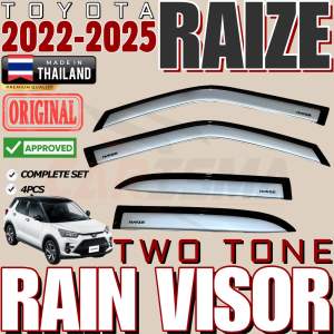 TOYOTA RAIZE 2022-2025 ORIGINAL RAIN VISOR BLACK SILVER TWO TONE (RAIZE ACCESSOIRES)