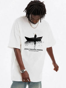 Wassup American Retro Heavyweight Pure Cotton Short Sleeve Mens T-shirt Spring Summer New Loose Oversize Trendy Top