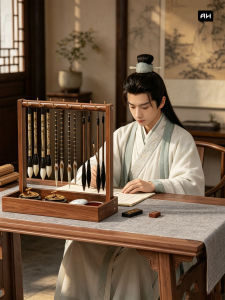 WUBUWEI | Vintage Wooden Multi-functional Calligraphy Brush Stand