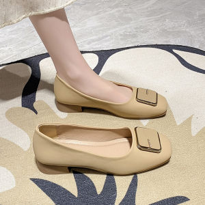 French Flat Bottom Slip-On Shoes Womens Commuter New Style Lightweight Soft Bottom Comfortable Bean Shoes Elegant Nude Boat Shoes