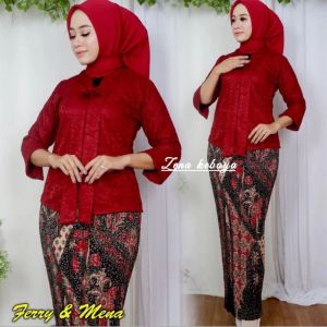 Set Kebaya Wisuda Kebaya Kartini Brokat Kebaya Modern Wanita Floy Kebaya Pesta Kondangan