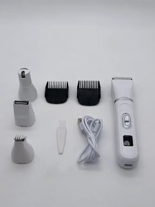 Pet Clipper 4 In 1 Low Noise Paw Trimmer Usb Rechargeable Pet Cat Grooming Kit Multifunctional Pet Nail Grinder Dog Shaver