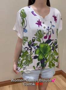 Women Casual Flower Blouse/Baju Blouse Bunga/Blouse Wanita/Blouse Floral Premium Quality/Ready Stock