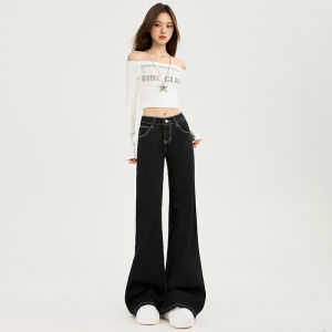 Low Waist Bell Bottom Denim Jeans Womens Black American Style Hot Girl Skinny Jeans Fall 2025 New Small Size Bootcut Pants