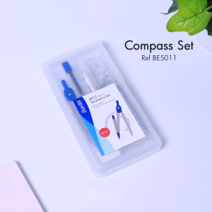 Bantex Jangka Penggaris Busur Pulpen / Compass Drafting Set BE5011