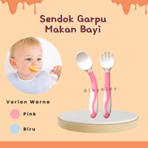 Sendok Bayi Silikon Lembut dan Lentur Sendok Bayi Silikon 1 Set MPASI Belajar Makan Peralatan MPASI