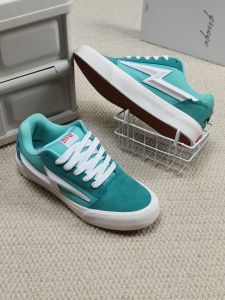 Knu Skool Collaborative Lightning Shoe Fat Bread Casual Shoe Green Color Block American Street Sneaker Low Top Canvas Shoes