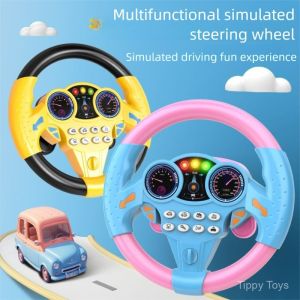 Infant Shining Simulation Steering Wheel Toys Childrens Toy Kids Early Education Copilots Stroller Steering Wheel Vocal Toys