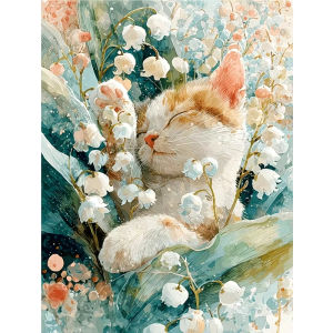 Kayou | DIY Digital Painting Paint By Numbers Flower Cat Handpainted Painting Art Picture Artcraft on Canvas Unique Gift House Decor
