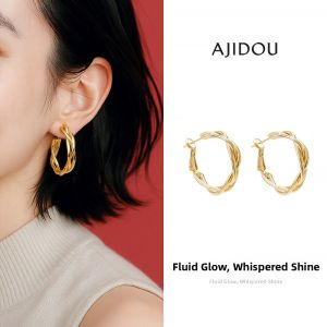 ajidou | Luxury Golden Double Hoop Earrings