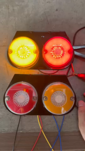 ไฟราวข้าง รถบรรทุก แป้นเหล็กดำ รุ่น SUNFLOWER สีเหลืองแดง ระบบไฟ 12v-24v (ราคาต่อแป้น)