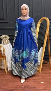 GAMIS BATIK SRIWEDARI MAXI BUMIL/BUSUI KATUN SOGAN M.L.XL.XXL.JUMBO