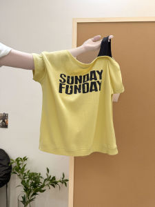 เสื้อยืดแขนสั้นผู้หญิงสไตล์อเมริกัน 2025 ฤดูร้อนใหม่ หลวม แขนกุด ลายตัวอักษร ทรงหลวม แขนกุด ทรงหลวม แขนกุด