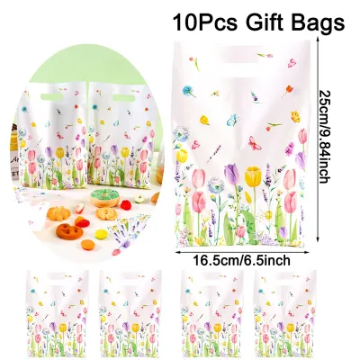10/20/50pcs Handbag Candy Bags Wildflowers Tulip Spring Gift Packaging Bags MotherS Day Birthday Party Supplies ﻿