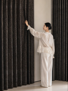 haidms | Retro Style Color Woven Jacquard Chenille Curtains