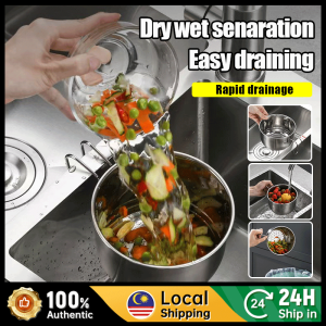 「Stock Ready In M’Sia」304 stainless steel Kitchen Swan water filter basket Kitchen Sink Strainer Triangle Drain Basket Vegetable Washing Basin