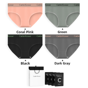 CarbinKoneer | CarbinKoneer Ladies Cotton Underwear Antibacterial Mid-Waist Triangle Shorts Breathable Large Size Sporty Briefs For Women