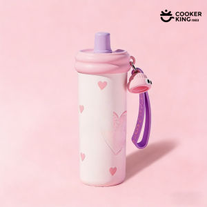 COOKER KING | COOKER KING 600ML Sweet Sugar Color Straw Vacuum Cup Fitness Water Bottle with Straw Lid Student Special Water Bottle Straw Mug