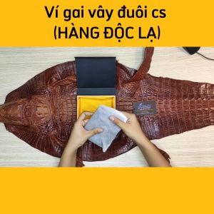 [FREE SHIP] VÍ DA CÁ SẤU THẬT 2 MẶT CAO CẤP. GAI LƯNG CÁ SẤU NHỎ SIÊU ĐẸP!