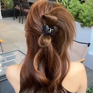 คลิปผมหางม้าสูงคลิปวิกผม Shuttleck Head Y2K สไตล์ แฟชั่นเลดี้คลิปผม ACFUNY