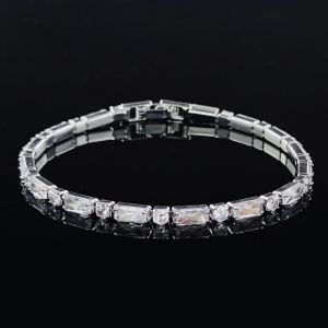 2024 New Arrival Luxury Round Rectangle Bridal Bracelet Bangle for Women Anniversary Free Shipping Items S8165