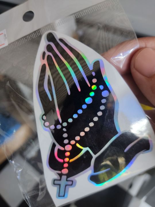 Blessing Sticker Hand Praying Hand Holographic Stickers | Lazada PH