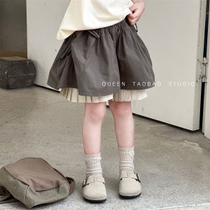 Fashionable Plaid Pleated Skirt Shorts Set for Girls Summer New Arrival Kids Clothing Cotton Material Short Pants Korean Style