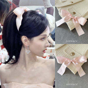 กิ๊บติดผมโบว์ผีเสื้อสีชมพูสไตล์บัลเล่ต์ ริบบิ้นผูกผม กิ๊บติดผมข้าง ตกแต่งผมสำหรับผู้หญิง สไตล์หวาน ไม่มีแบรนด์