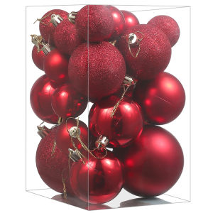 24Pcs Christmas Decoration 4-8CM Christmas Ball Xmas Tree Pendent Ornaments Home Decor Navidad New Year Party Supplies Accessory