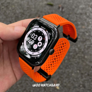 UIOO Silicone Wristband for Redmi Watch6/5/4 Foldable Buckle Breathable Hole Xiaomi Band 8/9 pro Compatible Smart Watch Strap
