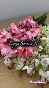 BUNGA SAKURA JEPANG CABANG 7 ARTIFICIAL IMPORT REALISTIS EFEK VISUAL CHERRY BLOSSOM BUATAN MEJA MAKAN RUMAH BUNGA KAIN DIY ROSE MEIHWA RUMPUN IMLEK DEKORASI PERNIKAHAN HIASAN CAFE PREMIUM ARTIFISIAL