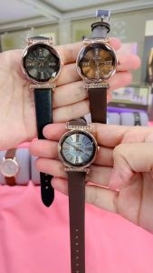 Sunlifex Jam Tangan Wanita Berlian Anggun Gaya Antik Tali Kulit Original Jam Tangan Cewek