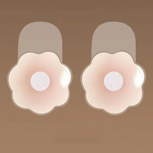 Reusable Women Breast Petals Lift Nipple Cover Invisible Petal Adhesive Strapless Backless Stick on Bra Silicone Breast Stickers