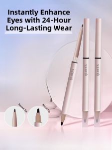 Waterproof Long-lasting Ultra-fine Dual-ended Eyeliner Pen Blade Brush Eye Makeup No Smudging Beginner-friendly Cosmetic Tool