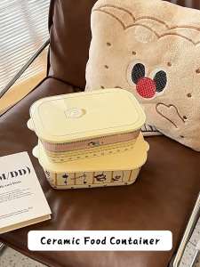 Zenic Ceramic Lunch Container Leakproof Bento Lunch Box for Dining Out Work School