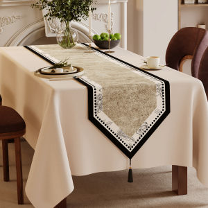 HOUGOUXIANG | New Chinese Style Green Long Rectangular Tablecloth and Tea Table Mat