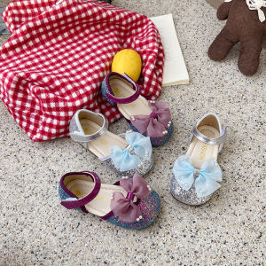 Sparkling Bow Girls Princess Single Shoes Soft Bottom