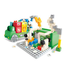 Hape | Soft Blocks Garbage Sorting Truck Set Baby Childrens Large Granular Puzzles Educational Toy