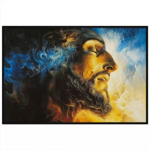 Tranh trừu tượng chân dung chúa giesu. Tranh treo tường dán tường sơn dầu canvas CGI-1660