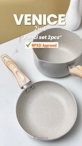 PANCI SET VENICE 2 PC Wajan mpasi sauce pan and penggorengan fry pan 16cm anti lengket