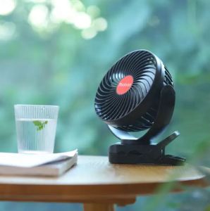 Yoobao F8 Desktop Clip Fan with 3 Speed Options Rechargeable Power Bank + LED Light Rotatable Fan